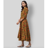 HIGHLIGHT FASHION EXPORT - Multicolor Cotton Women''s Fit And Flare Dress ( Pack of 1 ) - 2XL