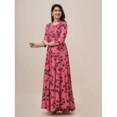 Frionkandy Rayon Printed Ankle Length Womens Gown - Pink ( Pack of 1 ) - None