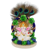 eCraftIndia Showpiece Resin Ganesha Idol 8 x 8 cms Pack of 1