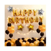 Narayans Decor Solid HAPPY BIRTHDAY GOLDEN SET OF 63 50 BLACK AND GOLDEN BALLOONS  HAPPY BIRTHDAY GOLDEN FOIL BALLOON Letter Balloon  (Gold, Black, Pack of 63)