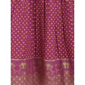 Girl Bandhani Pattu Pavdai-Purple 7Y