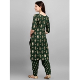 gufrina Rayon Printed Kurti With Salwar Women's Stitched Salwar Suit - Green ( Pack of 1 ) - None