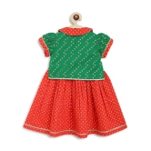 Baby Girl Bandhani Pattu Pavdai-Green 1Y