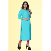 haya fashion - Light Blue Rayon Women's A-line Kurti ( Pack of 1 ) - None