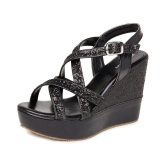 Marc Loire Black Wedges Heels - 6