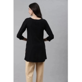 HIGHLIGHT FASHION EXPORT - Black Rayon Womens Straight Kurti - XL