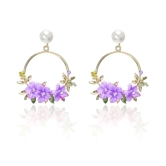 YouBella Jewellery Earrings for women stylish Floral Resin Earrings for Girls and Women (Purple) - Purple