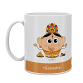 Indigifts Diwali Gift For Family & Friends Be like Ganesha Printed Orange Coffee Mug 330 ml - Farewell Gift| House Warming Gift Items| Religious Gift Items| Gift for Family & Office Colleagues