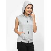 Uzarus - Cotton Blend Grey Hooded Jackets Pack of 1 - None