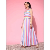 Women Striped Top with Palazzos & With Shrug