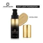 Colors Queen Silky Light Foundation with Dewy Finish 30g, Natural Beige (Shade - 03)