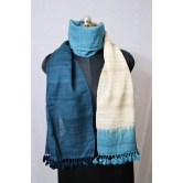 SoulShoppr Handloom Stole - Indigo Ombre