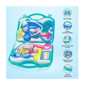 Fratelli Pretend Play Doctor with Foldable Suitcase, Compact Medical Accessories Pretend Play | Game Toy Kit for 3 + Year Kids, Boys and Girls (Suitcase Doctor Set Blue - Economy) - Blue