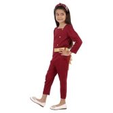 Kids Cave - Maroon Rayon Girls Jumpsuit ( Pack of 1 ) - None