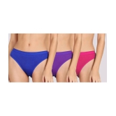 Kiran Enterprises - Multicolor Cotton Solid Womens Briefs ( Pack of 3 ) - None