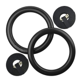 Gymnastic Rings with Adjustable Straps, Steel Buckles, Perfect for Workout, Strength Training, Pull-Ups & Dips, Pack of 1 - Black