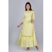 Stylish Rayon Double Layer Printed Kurta For Women-3XL / Yellow