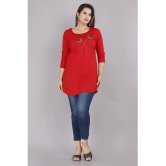 JC4U - Red Rayon Womens Straight Kurti ( Pack of 1 ) - None