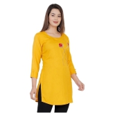 HIGHLIGHT FASHION EXPORT - Yellow Rayon Womens Straight Kurti - XXL