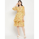 Floral Printed Tie-Up Neck Layered Fit & Flare Dress