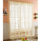 Pindia Beige Polyester Door Curtains Set Of 2 Solid Beige