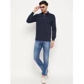 Wild West Cotton Blend Regular Fit Printed Full Sleeves Mens Polo T Shirt - Navy ( Pack of 1 ) - None