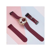 DoubleRun Maroon Silicon Chronograph Mens Watch