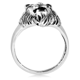 Asmitta Excellent Lion Shape Silver Plated Finger Ring For Men - None