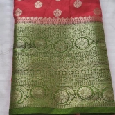 Banaras Red and Green Saree