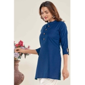 Glomee - Blue Cotton Blend Women's Tunic ( Pack of 1 ) - None