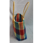 Handwoven Multicolor Plastic Tote Bag _01