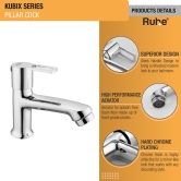 Kubix Pillar Tap Brass Faucet- by Ruhe®