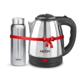 Milton Combo Set Go Electro Stainless Steel Kettle, 1.5 Litres, Silver and Aqua 750 Stainless Steel Water Bottle, 750 ml, Silver | Office | Home | Kitchen | Travel Water Bottle