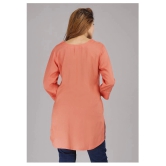 HIGHLIGHT FASHION EXPORT - Peach Rayon Womens Straight Kurti ( Pack of 1 ) - M