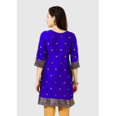 Meher Impex - Blue Art Silk Womens A-line Kurti ( Pack of 1 ) - None