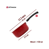 LAZYWINDOW Maroon Hard Anodised Non-Stick Cookware Sets ( Set of 1 )