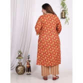 Swasti Cotton Printed Straight Womens Kurti - Orange ( Pack of 1 ) - None