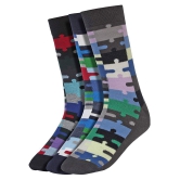 Creature - Cotton Men's Printed Multicolor Full Length Socks ( Pack of 3 ) - Black