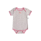 Leaf Print On Pink Baby Romper/Onesie(100% Cotton)