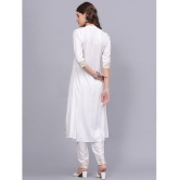 JC4U Rayon Embellished Kurti With Pants Womens Stitched Salwar Suit - White ( Pack of 1 ) - None