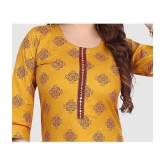 Meher Impex - Gold Cotton Women''s Straight Kurti ( Pack of 1 ) - None