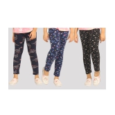 Ariel - Black Cotton Girls Leggings ( Pack of 3 ) - None