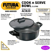 Hawkins Futura Hard Anodised Cook-n-Serve Bowl with Hard Anodised Lid | Black