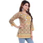 Meher Impex - Yellow Crepe Women's Straight Kurti ( Pack of 1 ) - 3XL