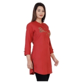 HIGHLIGHT FASHION EXPORT Rust Rayon Straight Kurti - S