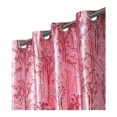 Veronica Deco Set of 2 Long Door Blackout Room Darkening Eyelet Poly Cotton Curtains Pink - Pink