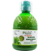 Farm Naturelle-Strongest Ayurvedic Aloevera Wheatgrass Juice-Detoxifier, Improved Digestion, Skin Health and a Fat fighter-2x400ml+ 55gx2 Herbs Infused Forest Honeys