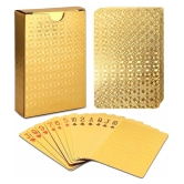 HINGOL  Golden Plastic Deck of Cards with Diamond Texture Embossing | Waterproof, Golden Playing Cards Game for Adults