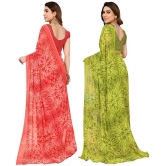 ANAND SAREES Georgette Printed Saree With Blouse Piece - Multicolour ( Pack of 2 ) - Multicolour