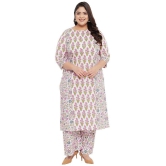 Tissu - Straight 100% Cotton Cream Women''s Stitched Salwar Suit ( Pack of 1 ) - None